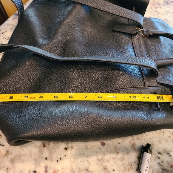 COACH Vintage BACKPACK "RARE" Natural Grain Leather Black  Med/Large - Picture 8 of 9